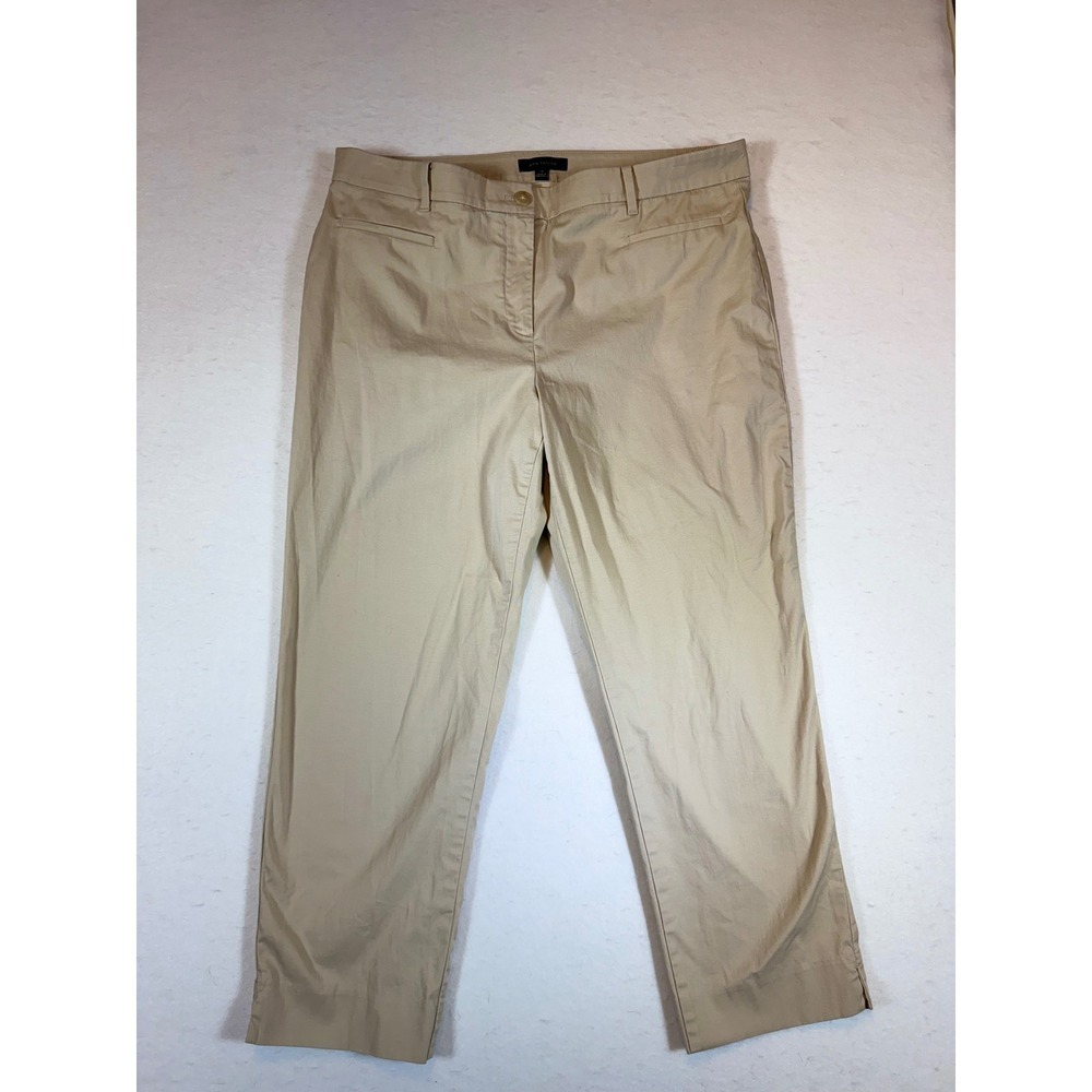 Ann Taylor Women's Khaki Straight Leg Ankle Pants Size 14